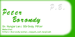 peter borondy business card
